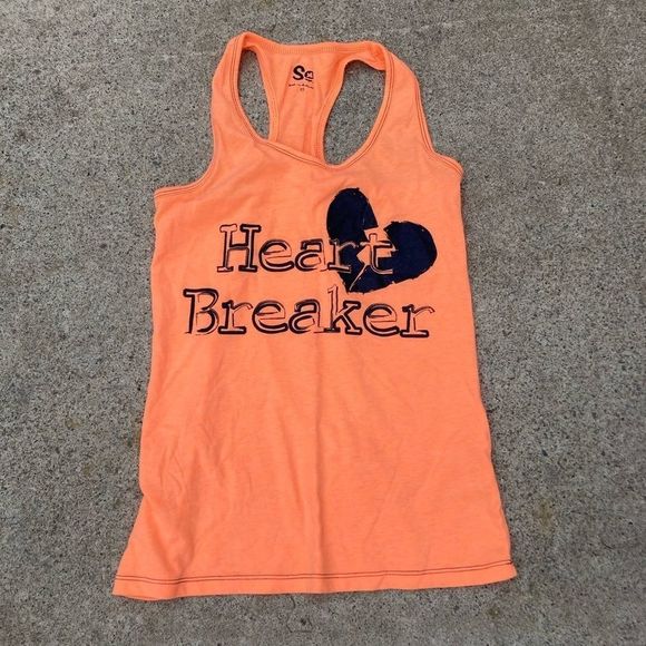 ***4/$20 SO ORANGE WOMENS XS HEARTBREAKER TANK TOP ATHLETIC - Picture 1 of 4